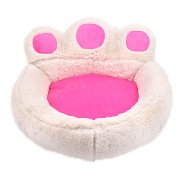 Fluffy Faux Fur Cat & Dog Bed, Cozy White Nest